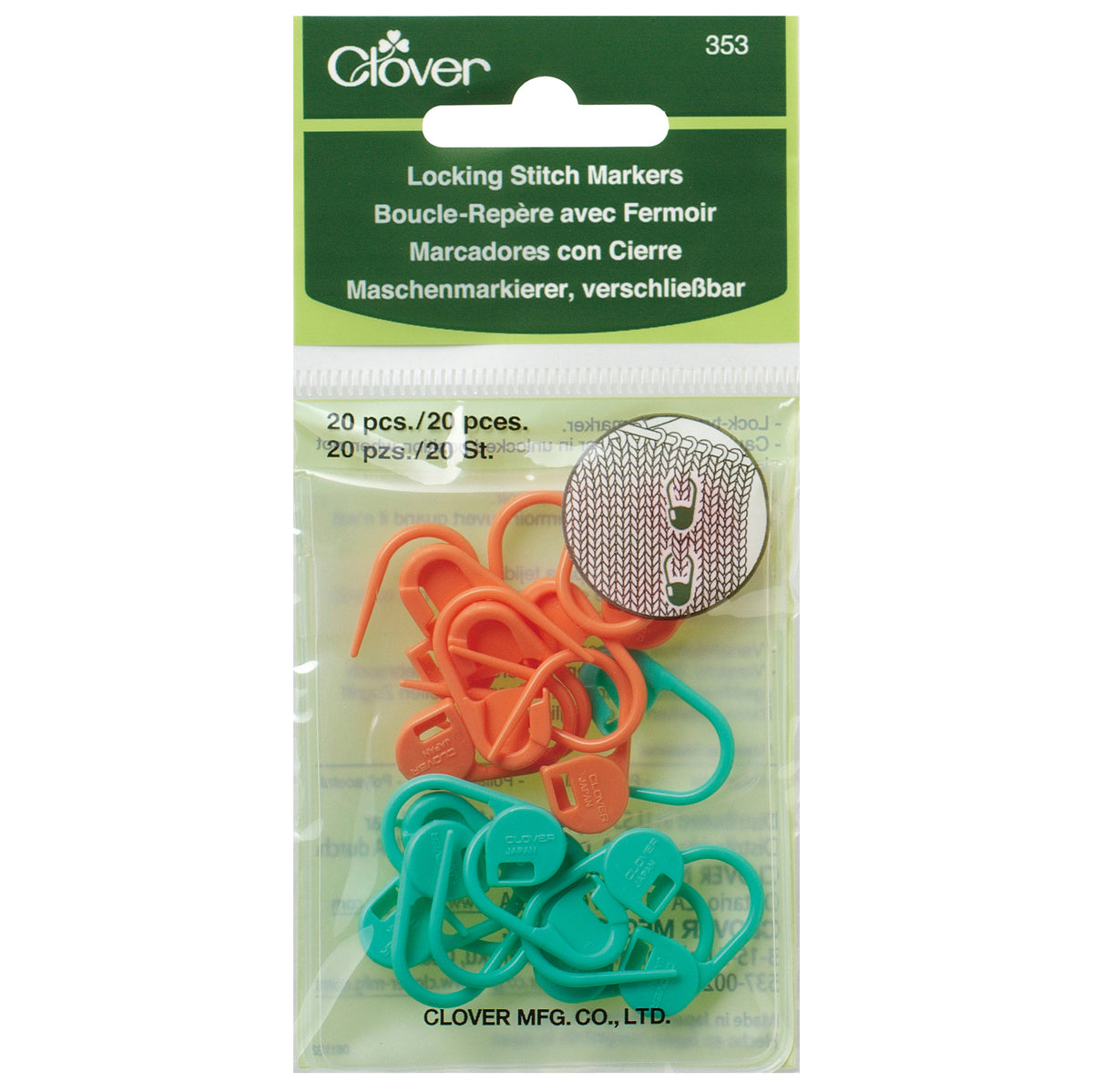 Pack of Clover locking stitch markers