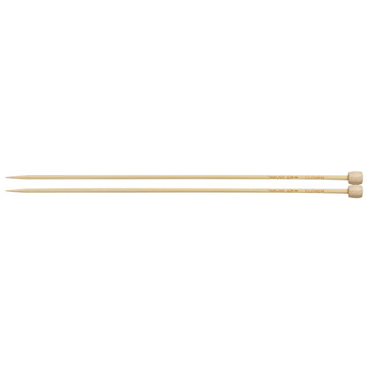 Pair of Clover Takumi bamboo knitting needles, 23cm x 3.25mm, in green packaging