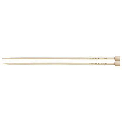 Pair of Clover Takumi bamboo knitting needles, 23cm x 3.75mm, in green packaging