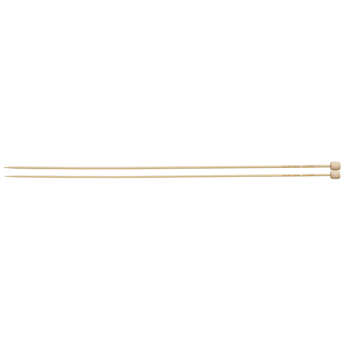 Pair of Clover Takumi bamboo knitting needles, 33cm x 2.75mm, in green packaging