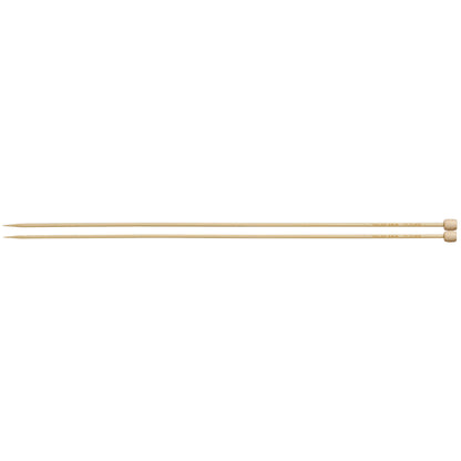 Pair of Clover Takumi bamboo knitting needles, 33cm x 3.25mm, in green packaging