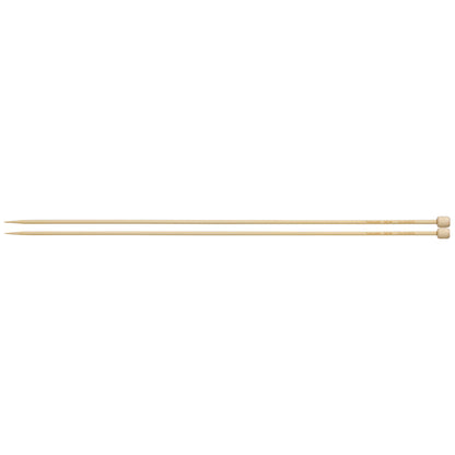 Pair of Clover Takumi bamboo knitting needles, 33cm x 3.5mm, in green packaging