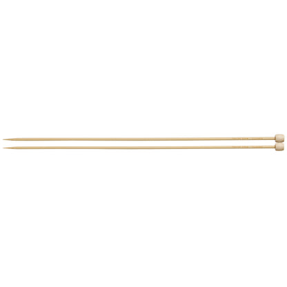 Pair of Clover Takumi bamboo knitting needles, 33cm x 3.75mm, in green packaging