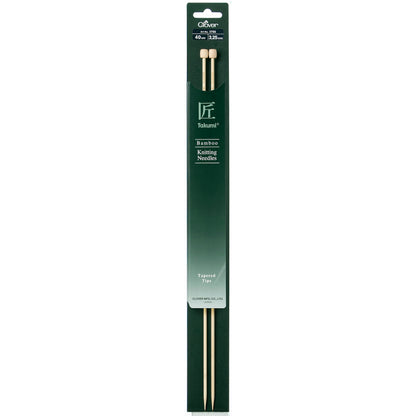 Pair of Clover Takumi bamboo single point knitting needles, 3.25mm