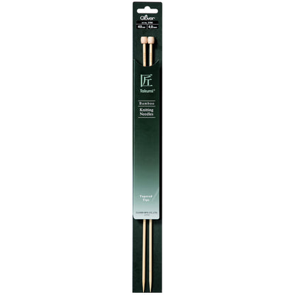 Pair of Clover Takumi bamboo single point knitting needles, 4.0mm