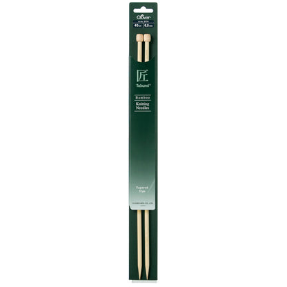 Pair of Clover Takumi bamboo single point knitting needles, 6.5mm