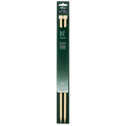 Pair of Clover Takumi bamboo single point knitting needles, 8.0mm