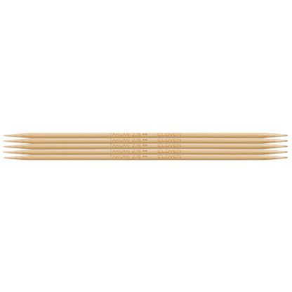 Set of five Clover Takumi bamboo double pointed knitting needles, 2.75mm