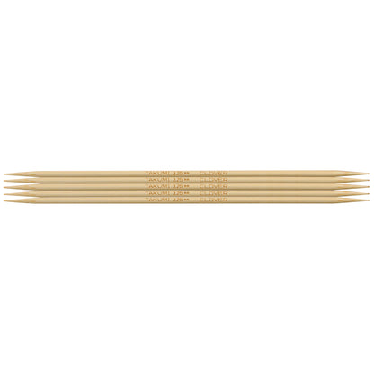 Set of five Clover Takumi bamboo double pointed knitting needles, 3.25mm