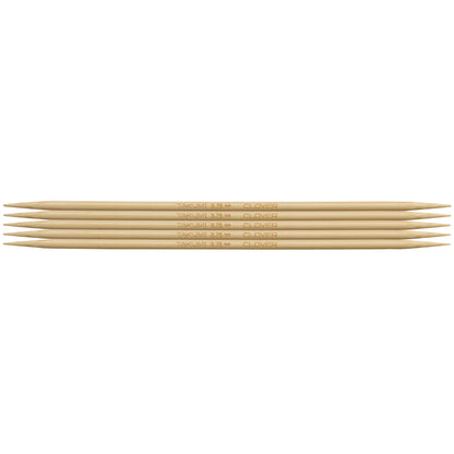 Set of five Clover Takumi bamboo double pointed knitting needles, 3.75mm