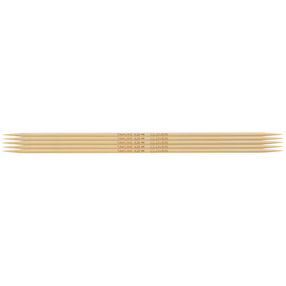 Set of 5 Clover Takumi bamboo double pointed knitting needles, 20cm, 3.25mm