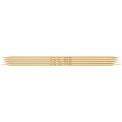 Set of 5 Clover Takumi bamboo double pointed knitting needles, 20cm, 3.5mm