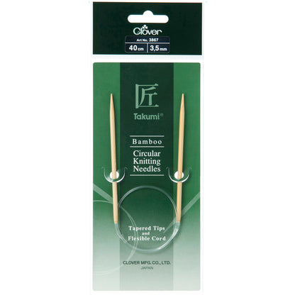 Clover Takumi bamboo fixed circular knitting needle, 40cm, 3.5mm