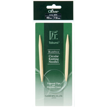 Clover Takumi bamboo fixed circular knitting needle, 40cm, 7mm