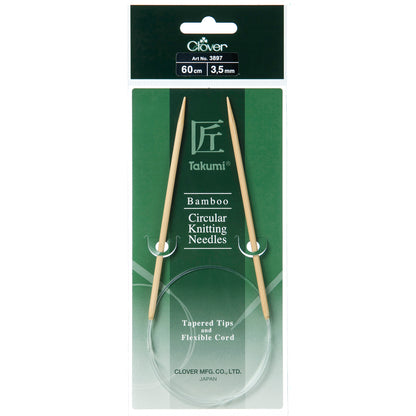 Clover Takumi bamboo fixed circular knitting needle, 3.5mm, 60cm