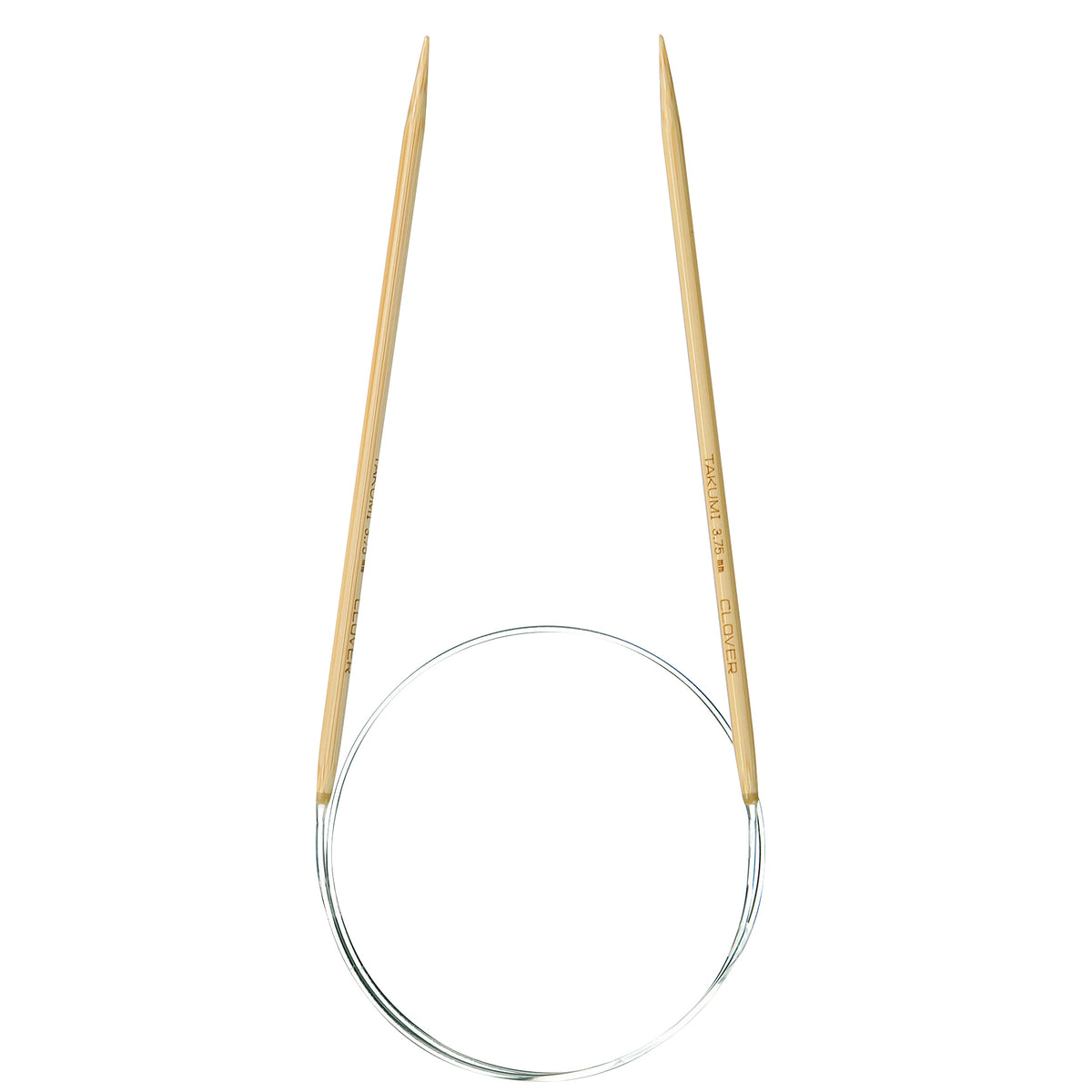 Clover Takumi bamboo fixed circular knitting needle, 3.75mm, 60cm