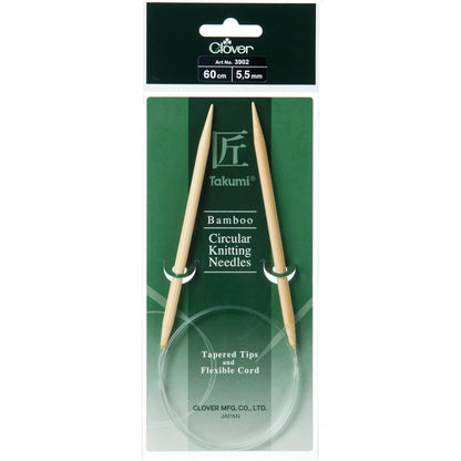 Clover Takumi bamboo fixed circular knitting needle, 5.5mm, 60cm