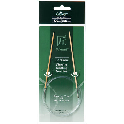 Clover Takumi bamboo fixed circular knitting needle, 2.25mm, 100cm