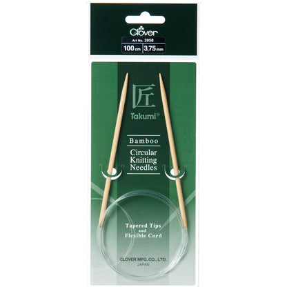 Clover Takumi bamboo fixed circular knitting needle 100cm 3.75mm