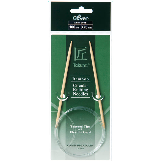 Clover Takumi bamboo fixed circular knitting needle 100cm 3.75mm