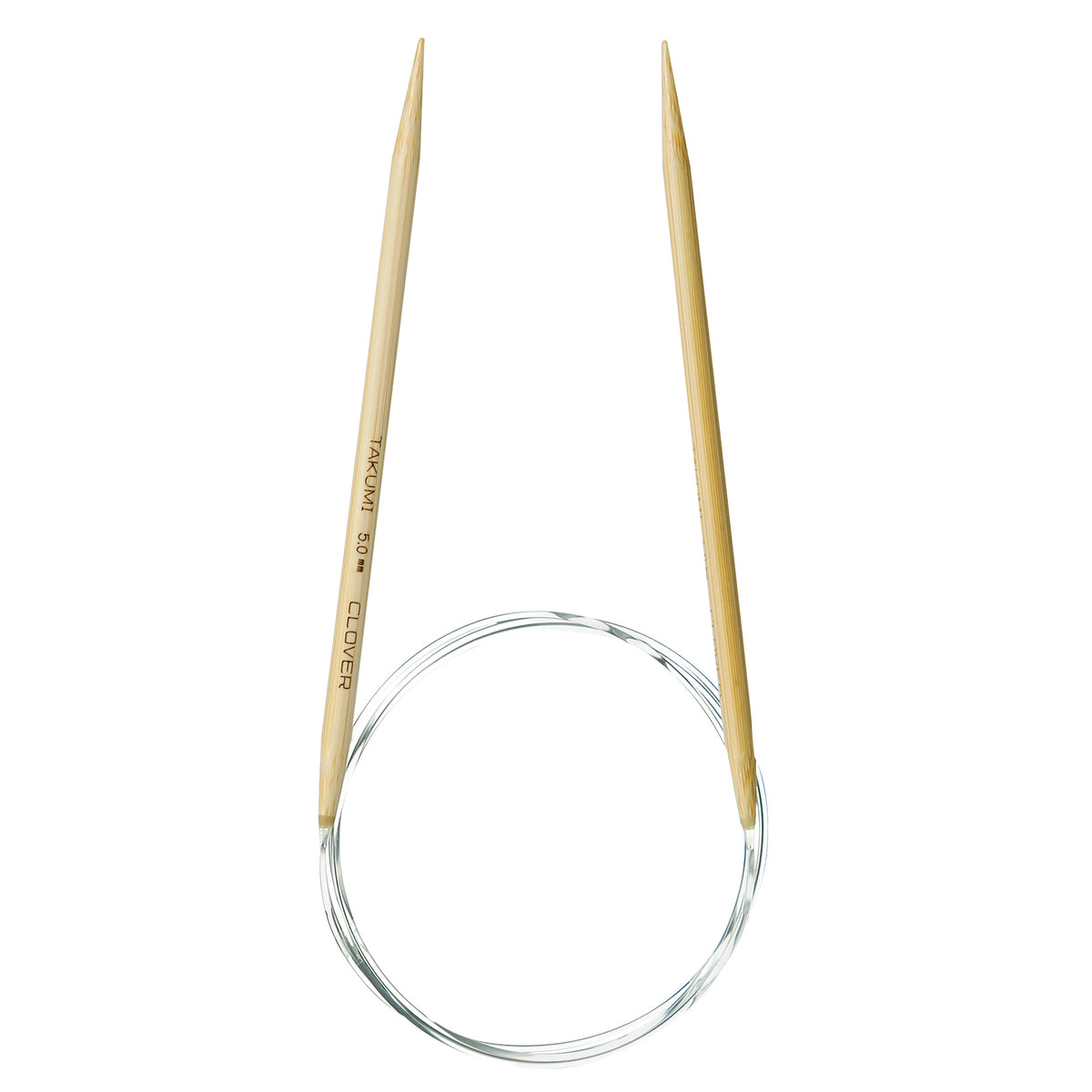 Clover Takumi bamboo fixed circular knitting needle 100cm 5mm