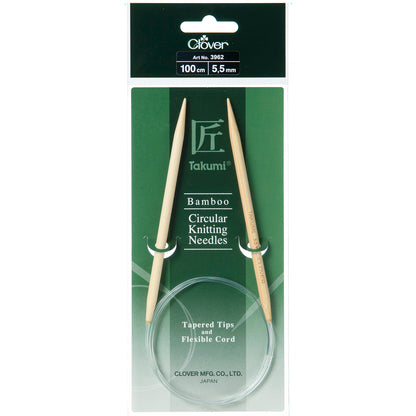 Clover Takumi bamboo fixed circular knitting needle 100cm 5.5mm