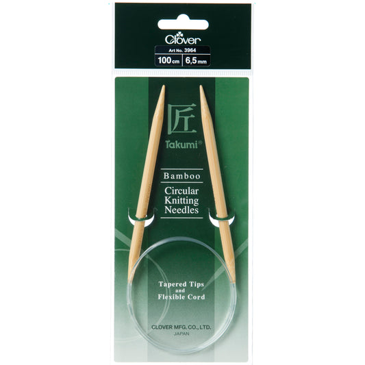 Clover Takumi bamboo fixed circular knitting needle 100cm 6.5mm