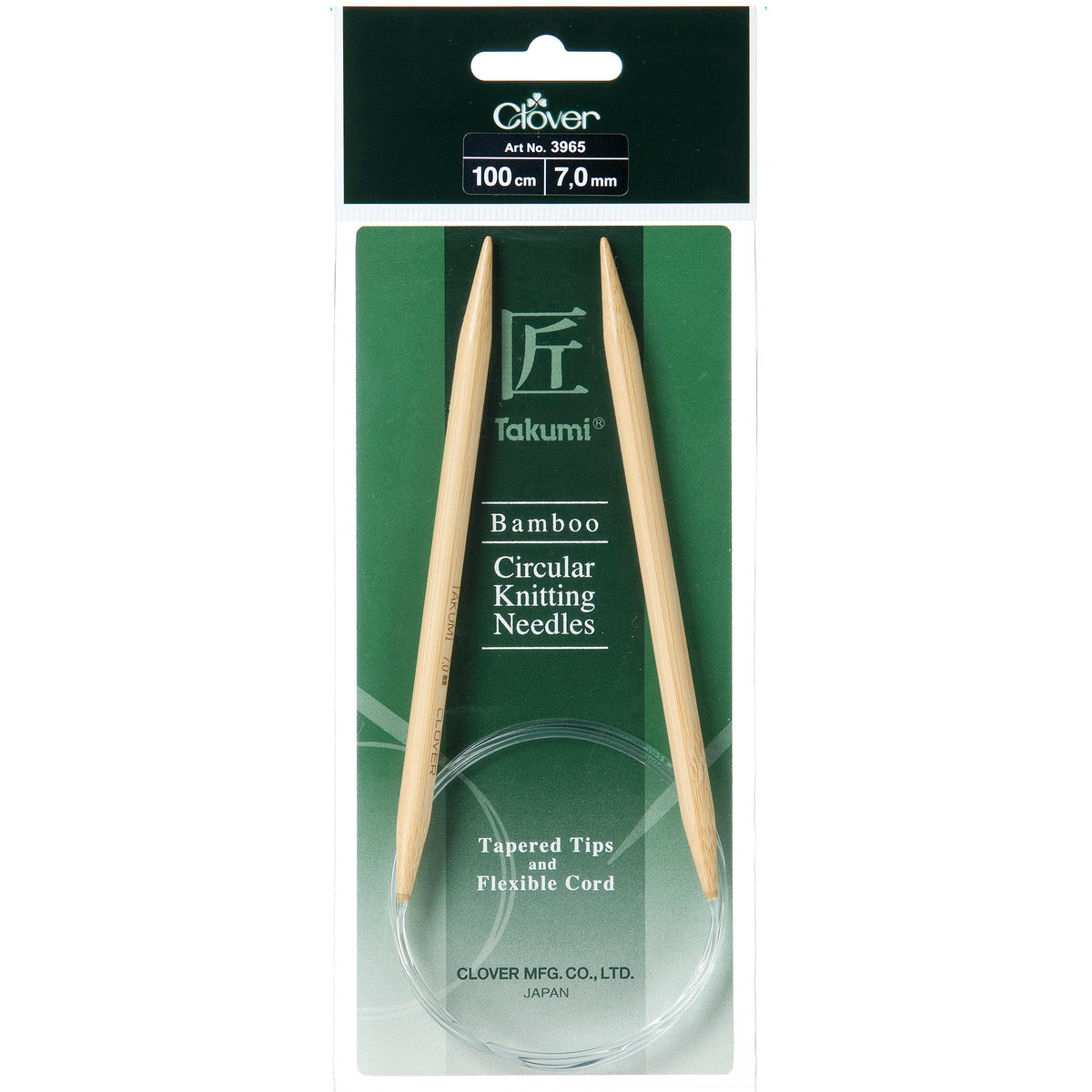 Clover Takumi bamboo fixed circular knitting needle 100cm 7mm
