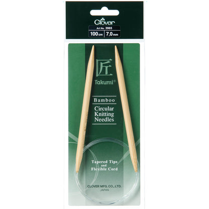Clover Takumi bamboo fixed circular knitting needle 100cm 7mm