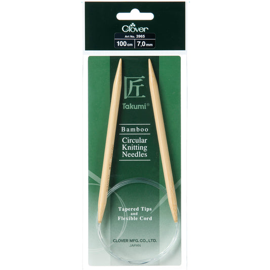 Clover Takumi bamboo fixed circular knitting needle 100cm 7mm
