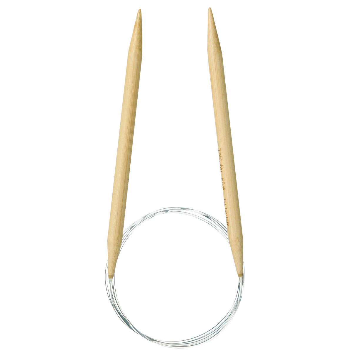 Clover Takumi bamboo fixed circular knitting needle 100cm 8mm