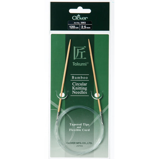 Clover Takumi bamboo fixed circular knitting needle 120cm 2.5mm