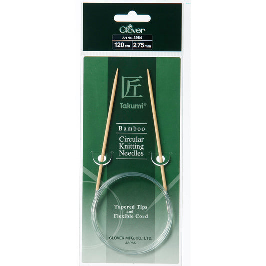 Clover Takumi bamboo fixed circular knitting needle 120cm 2.75mm