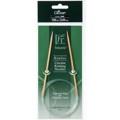 Clover Takumi bamboo fixed circular knitting needle 120cm 3.25mm
