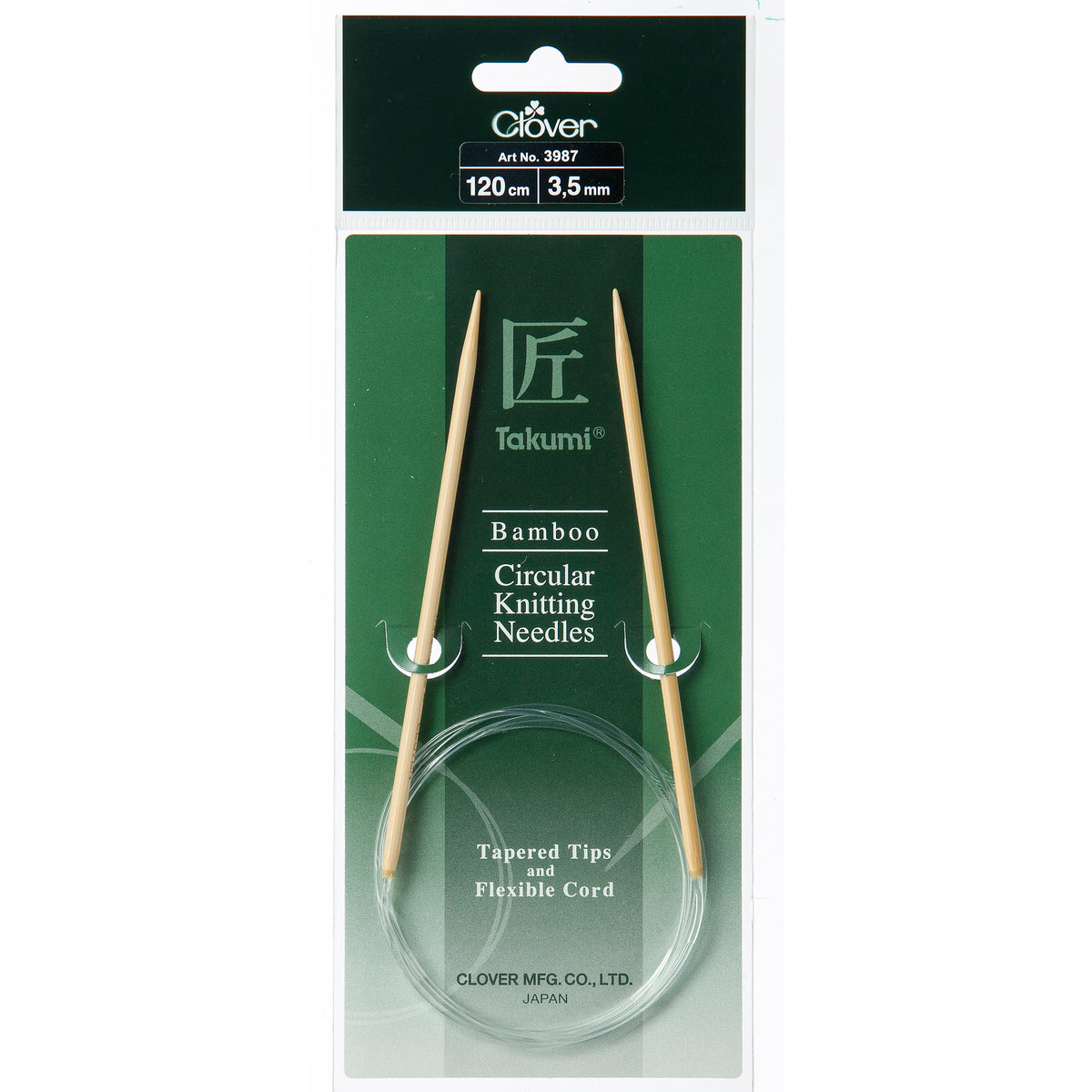 Clover Takumi bamboo fixed circular knitting needle 120cm 3.5mm