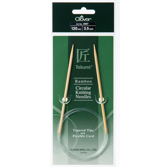 Clover Takumi bamboo fixed circular knitting needle 120cm 3.5mm