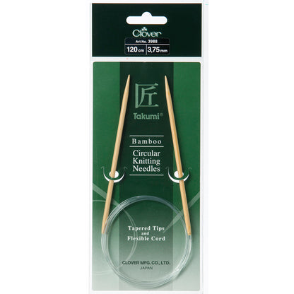 Clover Takumi bamboo fixed circular knitting needle 120cm 3.75mm