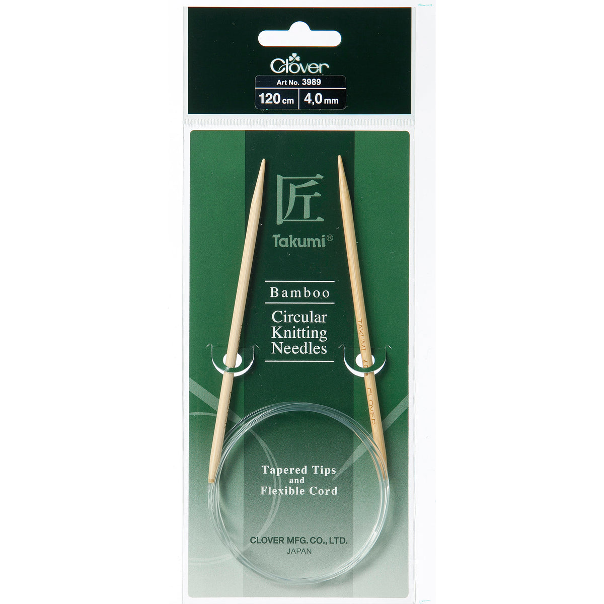 Clover Takumi bamboo fixed circular knitting needle 120cm 4mm