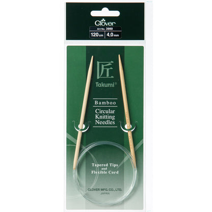 Clover Takumi bamboo fixed circular knitting needle 120cm 4mm