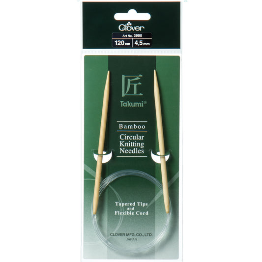 Clover Takumi bamboo fixed circular knitting needle 120cm 4.5mm
