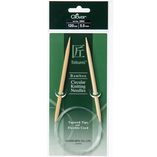 Clover Takumi bamboo fixed circular knitting needle 120cm 5.5mm