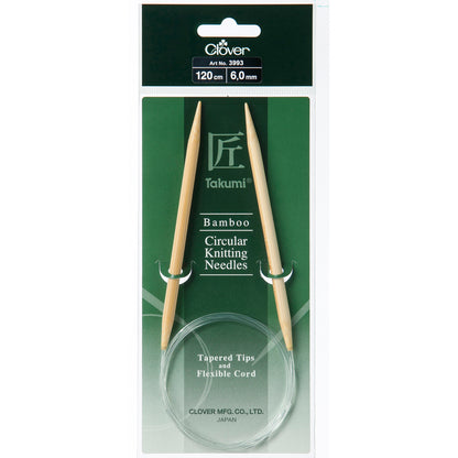 Clover Takumi bamboo fixed circular knitting needle 120cm 6mm