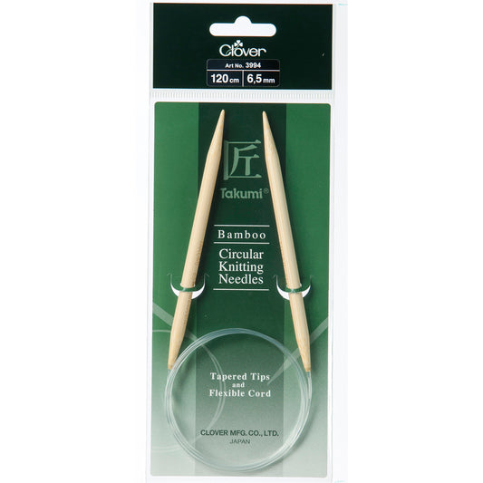 Clover Takumi bamboo fixed circular knitting needle 120cm 6.5mm