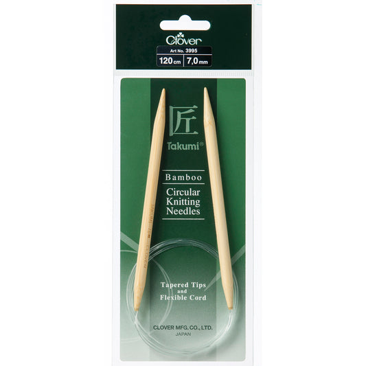 Clover Takumi bamboo fixed circular knitting needle 120cm 7mm