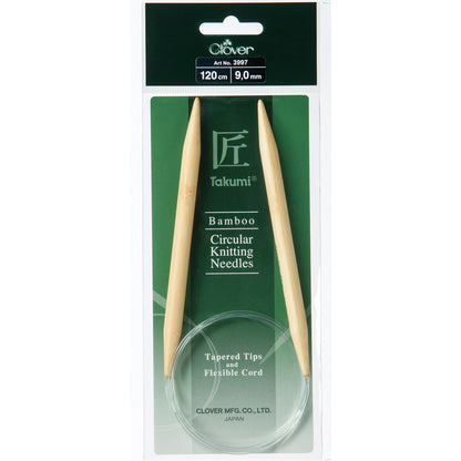 Clover Takumi bamboo fixed circular knitting needle 120cm 9mm