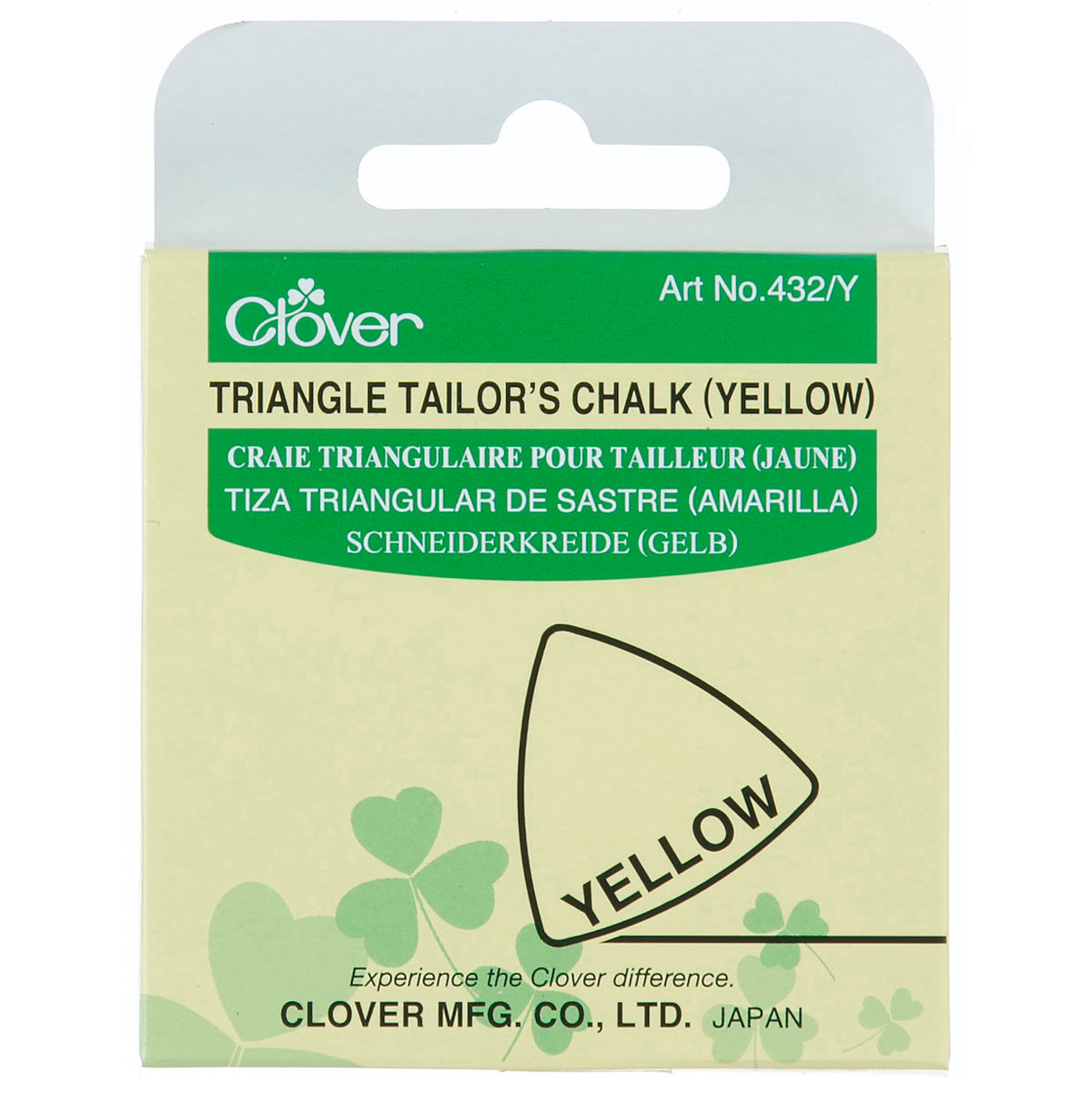 Yellow triangle of Clover tailor's chalk