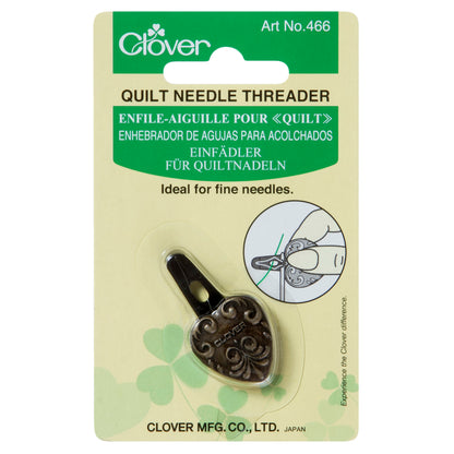 Antique gold Clover quilt needle threader