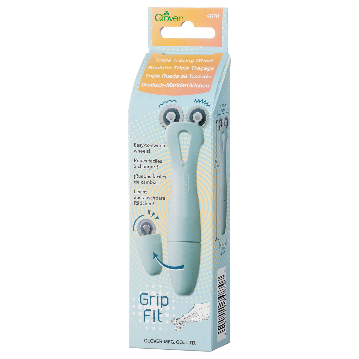 Clover Grip Fit tracing wheel with three wheel heads