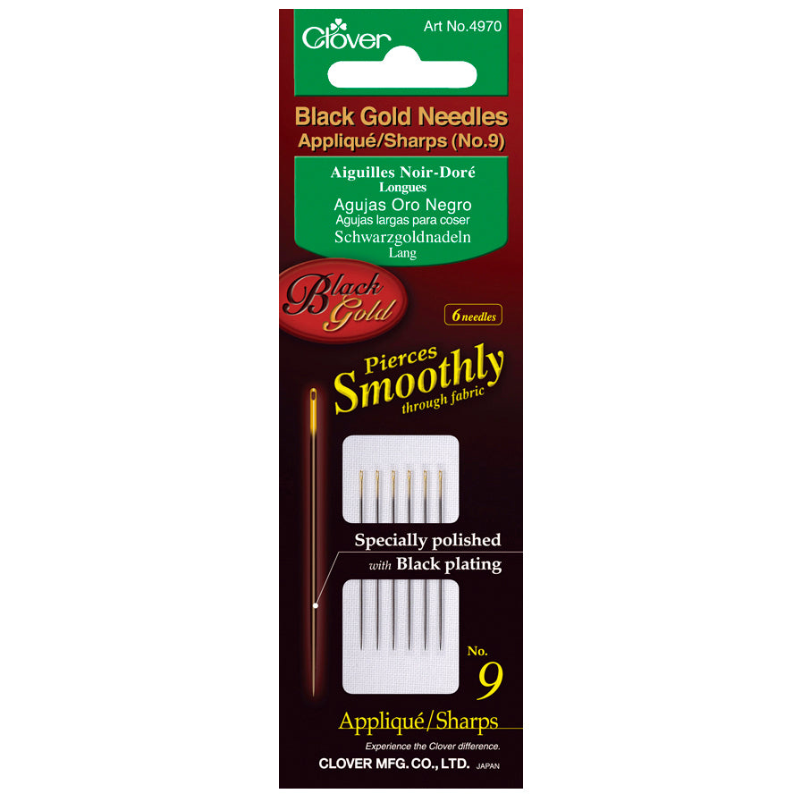 Pack of Clover Black Gold applique sharps hand needles