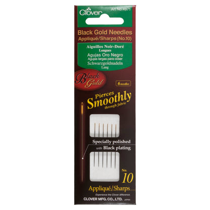 Pack of Clover Black Gold applique sharps hand needles